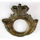 Badge - original Victorian brass Light Infantry badge - missing one lug from the reverse.