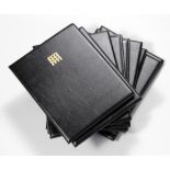 GB - Westminster stamps in luxury black folders inc 1840 Penny Black, and early large QV 5s (9x