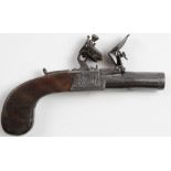 18th century flint lock box lock pocket pistol by Smith of London.