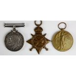 1915 Star Trio to 16723 Pte R Clayton L.N.Lan Regt. Entitled to a Silver War Badge for gun shot