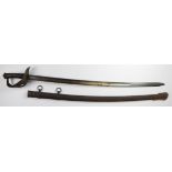 Sword mid 19th century Prussian heavy cavalry troopers in its correct scabbard