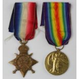 1915 Star (Lieut N H B Hastings Glouc R) and Victory Medal (Capt N H B Hastings). Killed In Action 7