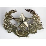 Badge - original The Cameronians (Scottish Rifles) solid white metal Sergeant’s badge. Has a small