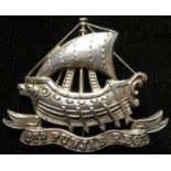 Badge - 2nd Punjab Regt. silver Officer’s Cap badge. Original pin fitting (repair on back to scroll)