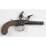 18th Century Flintlock box Pistol. Lock signed B. Guest, London with much of its original finish.