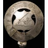 Badge - old white metal Scottish Militia (possible) Clan type badge.