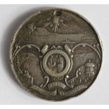 British Commemorative Medallion, hallmarked silver d.32mm: Bombardment of Scarborough & Non