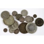 Indian coins comprising 12 x 0.925 silver; 3 x 0.500 silver; and 2 x nickel, (lot includes 4 x