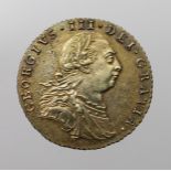 Sixpence 1787 with hearts, gilt EF
