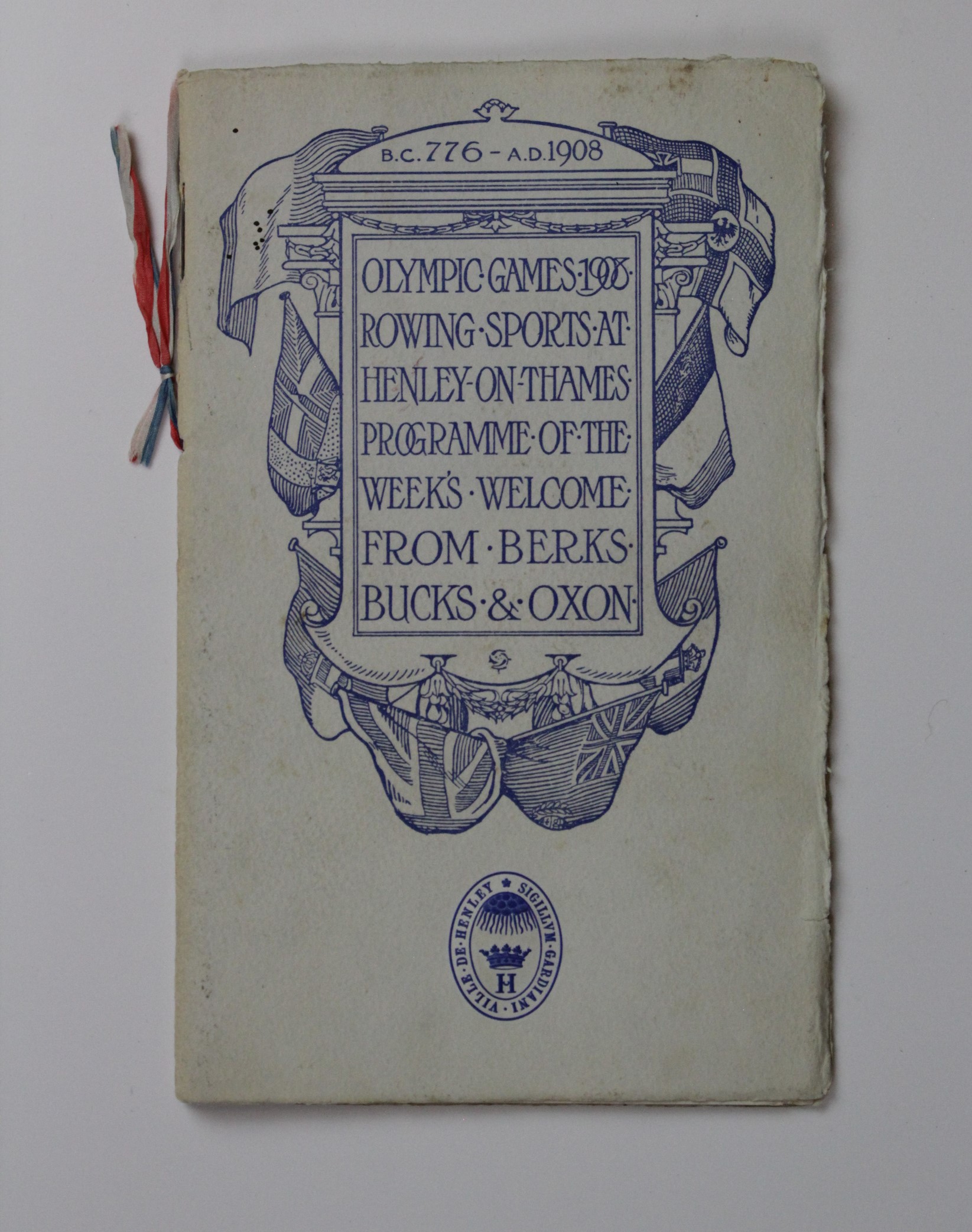 London 1908 Olympic Games Official Programme for the Rowing Sports at Henley on Thames, card