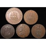 Copper halfpenny tokens of the 18th. century, Hampshire, Petersfield, D&H 50, impaired lustre EF