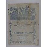 Clapton Orient v Tottenham 16/3/1929 Div 2