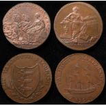 Norfolk, Great Yarmouth, 18th century copper halfpenny tokens, D&H 51, EF, D&H 52, hint of lustre