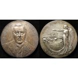 British Commemorative Medallion, silver d.50mm: Joseph Chamberlain, Visit to South Africa 1903, by