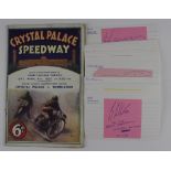 Speedway collection of cut out autographs, c1970's on index cards all identified inc Cribb Louis