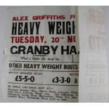 Boxing - large stadium poster for Granby Halls 20/11/1962, Leicester Alex Griffiths presents