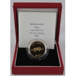 Hong Kong gold $1000 1983 "Year of the Pig" FDC boxed as issued