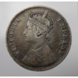 India, Alwar State, Victorian Silver Rupee, VF