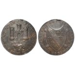 Norfolk, Norwich 18th. century halfpenny token, D&H 14a, Castle above lion, stop after FLOURISH /