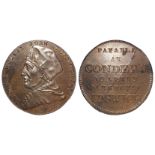 Conder, Ipswich, Suffolk, 18th. century, copper penny, obverse:- Bust of Cardinal Wolsey left,