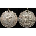 British Commemorative Medallion, white metal d.35.5mm: In Commemoration of Her Majesty's reviewing