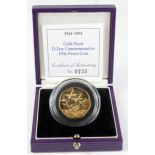 Fifty Pence 1994 Gold Proof FDC with a golden tone. Boxed as issued