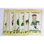 Daily Telegraph Rugby cards 1995 Caricatures of Irish Players part set 8/26, all Autographed inc
