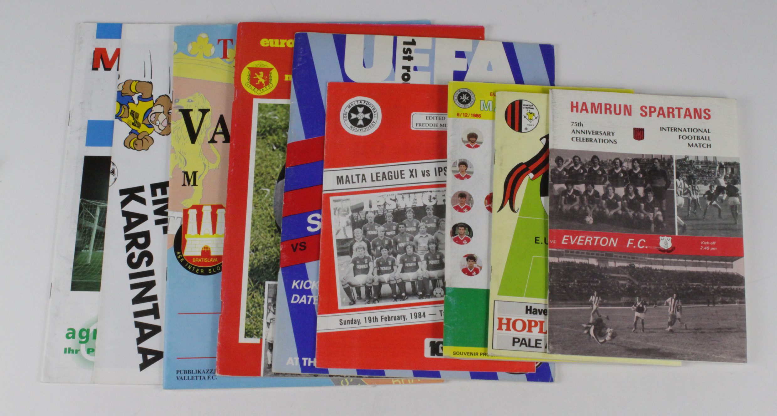 Malta Football programmes, internationals inc v Northern Ireland 28/3/2000, v Italy 6/12/86, plus