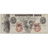 USA, Stonington Bank $5. 18-- unissued. EF