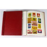 Ephemera - small red album of matchbox labels and another of cheese labels (2)