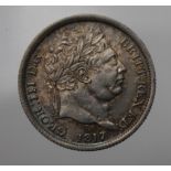 Shilling 1817 iridescent EF, small surface mark on neck.