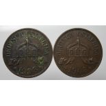 German East Africa (2) 5 Heller 1908J, nVF verdigris and VF