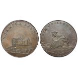 Norfolk, Norwich 19th. century copper penny token, John Barker 1811, Withers 905, with old ticket,