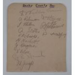 Football autographs Oldham Ath / Derby County Res c1932/33. Signed both sides Oldham x13 players inc