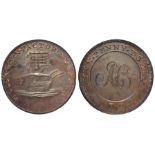 Norfolk, Lynn 18th. century copper penny, D&H 2, 1798, rare, slightest hint of lustre, EF