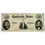 Confederate States of America Richmond $10, issued note, 1861