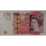 Cleland Fifty Pounds B413 low number "AJ36 000091" Unc
