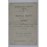 Ipswich - Royal Navy v Army 17 Nov 1945 at Portman Road programme (1)