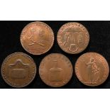 Norfolk, Norwich, 18th century copper halfpennies, D&H 21d,some impaired lustre GEF, with D&H 22,