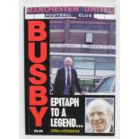 Matt Busby book Epitaph to a Legend by Liversedge. 1st edition 1994, sold with insert to book page