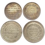 Norfolk, Lynn, silver shilling token 1811, Withers 10-11, SILVER TOKEN STAMP OFFICE KINGS LYNN,