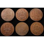 Norwich, Norfolk, 18th. century copper halfpenny tokens, D&H 41, with D&H 42, with D&H 43, with D&