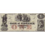 USA, Bank of Florence (Nebraska) $1. 18-- unissued, EF