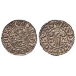 Aethelred II silver penny, Second Hand type, Spink 1146, obverse reads:- +AEDELRAED REX ANGLOX [both