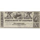 USA, State Bank of Illinois $10. 18-- unissued, EF