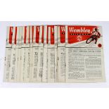 Wembley Speedway home programmes for 1953 (approx 20)