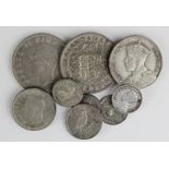 New Zealand 0.500 coins - George v and VI comprising 4 x 3d, 1 x 6d, 1 x 1/-, 1 x 2/-, and 2 x 2/