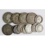 GB Silver (15) pre-Victorian early 19thC, Shillings and Halfcrowns, mixed grade.