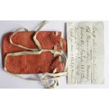 Maundy Money Purse, c.1820-1830, with an old note of provenance.