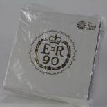 Five Pounds 2016 "Queens 90th Birthday" Gold Proof FDC boxed as issued